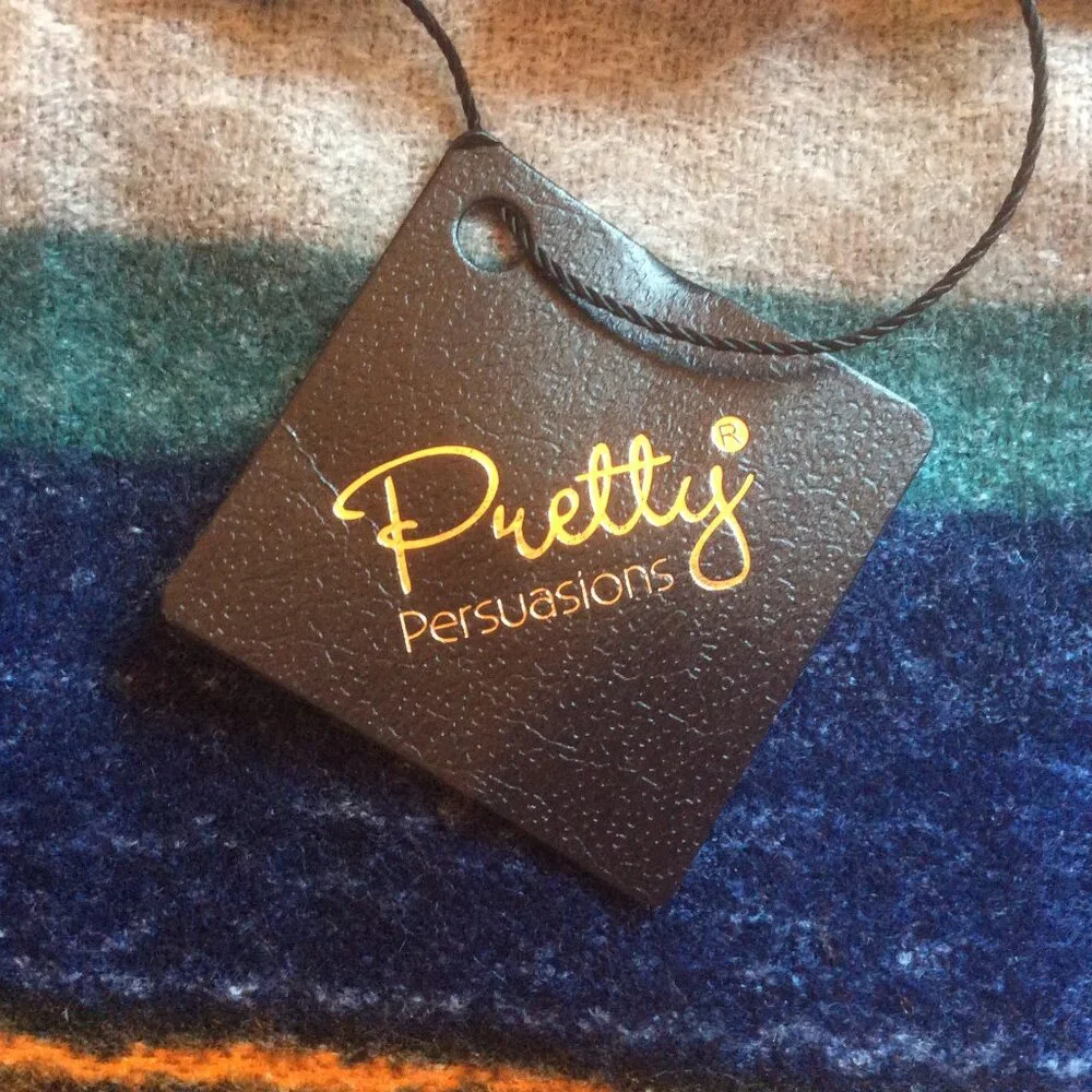Pretty Persuasions Vertical Falls NWT Striped Boho Poncho OS Southwestern Wrap
